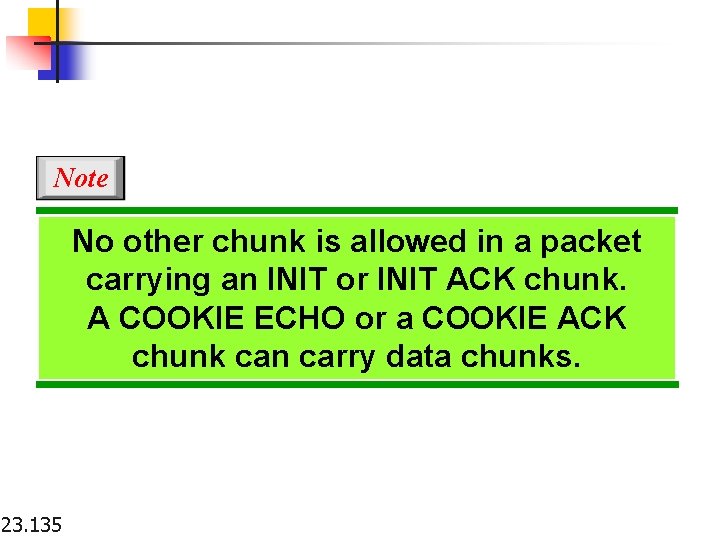 Note No other chunk is allowed in a packet carrying an INIT or INIT