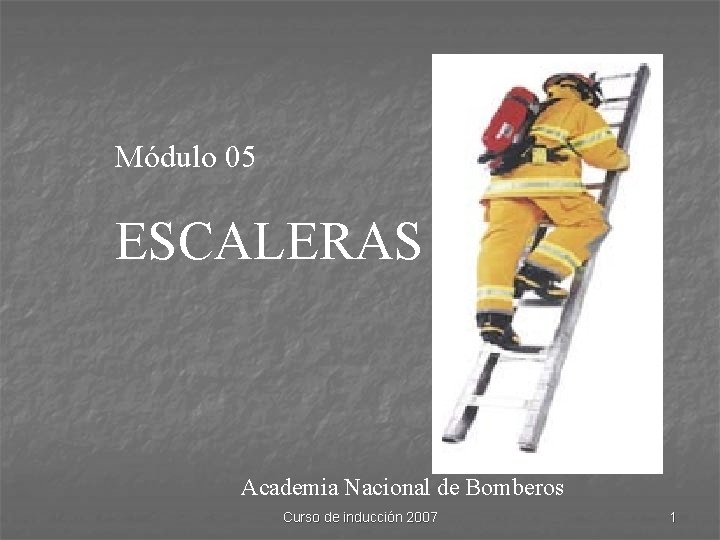 Módulo 05 ESCALERAS Academia Nacional de Bomberos Curso de inducción 2007 1 