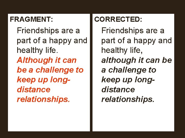 FRAGMENT: Friendships are a part of a happy and healthy life. Although it can FRAGMENT: Friendships are a part of a happy and healthy life. Although it can