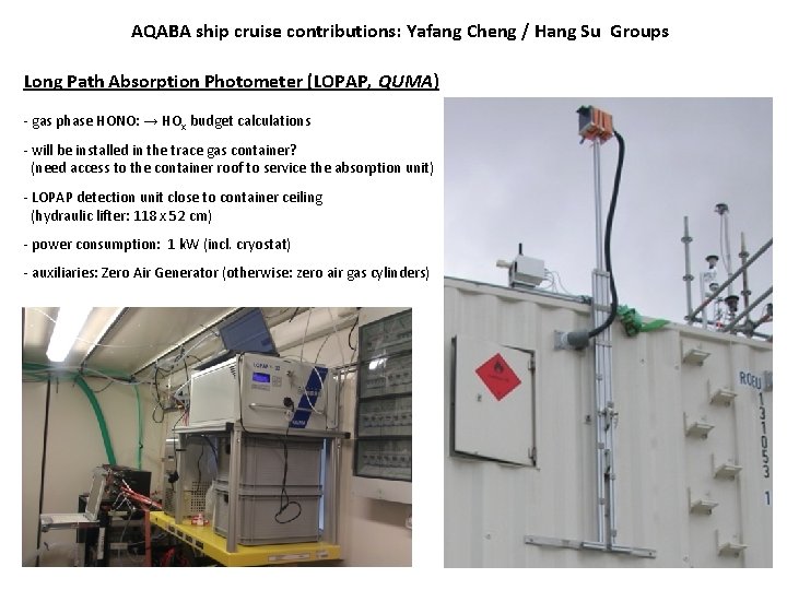 AQABA ship cruise contributions: Yafang Cheng / Hang Su Groups Long Path Absorption Photometer