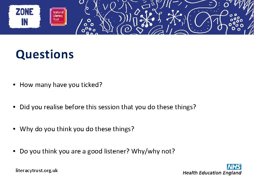 Heading here Questions • How many have you ticked? • Did you realise before