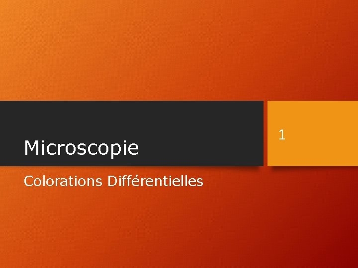 Microscopie Colorations Différentielles 1 