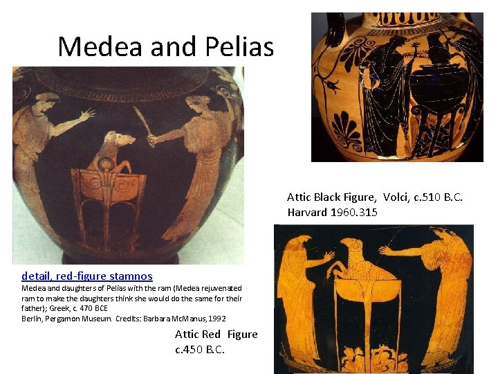 Medea and Pelias Attic Black Figure, Volci, c. 510 B. C. Harvard 1960. 315