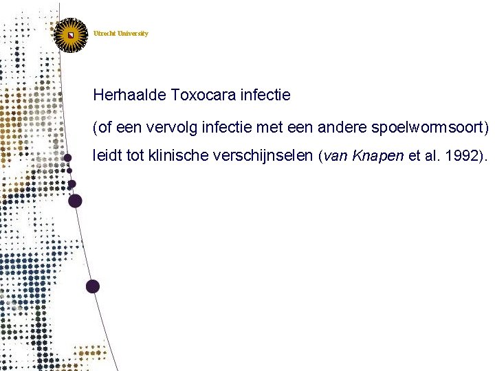 Utrecht University Herhaalde Toxocara infectie (of een vervolg infectie met een andere spoelwormsoort) leidt