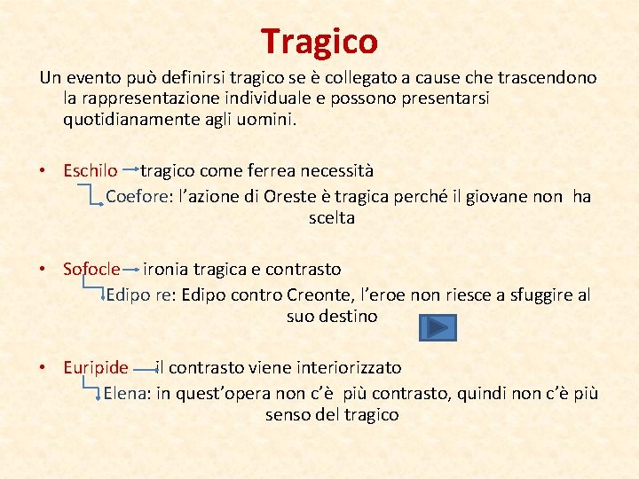 Tragico Un evento può definirsi tragico se è collegato a cause che trascendono la