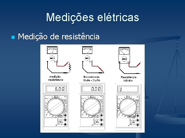 Medições elétricas n Medição de resistência 