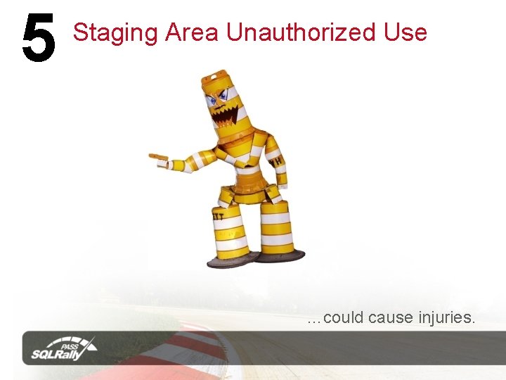 5 Staging Area Unauthorized Use …could cause injuries. 