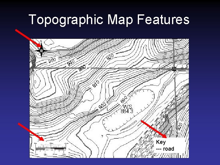 Topographic Map Features Key --- road Topographic Map Features Key --- road