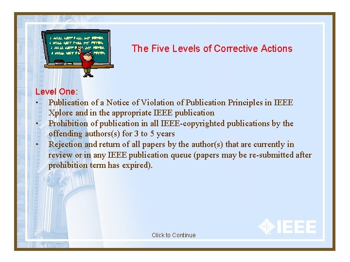 The Five Levels of Corrective Actions Level One: • Publication of a Notice of The Five Levels of Corrective Actions Level One: • Publication of a Notice of
