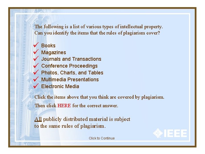 The following is a list of various types of intellectual property. Can you identify The following is a list of various types of intellectual property. Can you identify