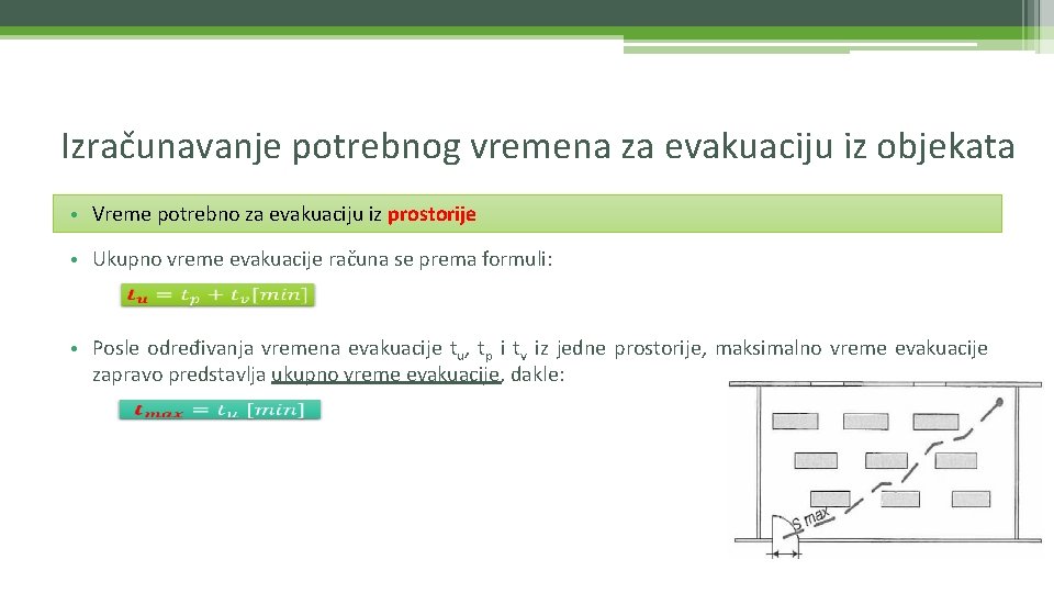 Izračunavanje potrebnog vremena za evakuaciju iz objekata • Vreme potrebno za evakuaciju iz prostorije