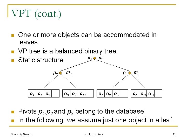 VPT (cont. ) n n n One or more objects can be accommodated in VPT (cont. ) n n n One or more objects can be accommodated in