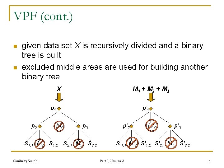 VPF (cont. ) n n given data set X is recursively divided and a VPF (cont. ) n n given data set X is recursively divided and a