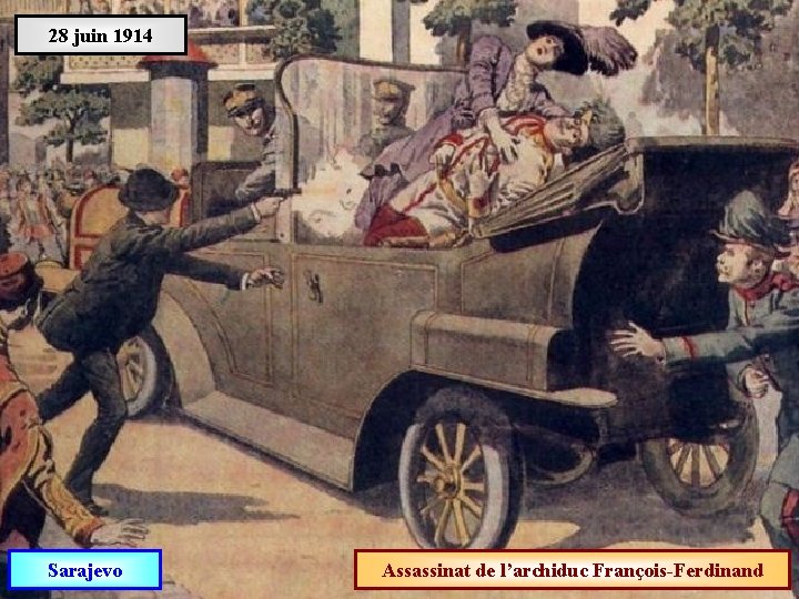 28 juin 1914 Sarajevo Assassinat de l’archiduc François-Ferdinand 