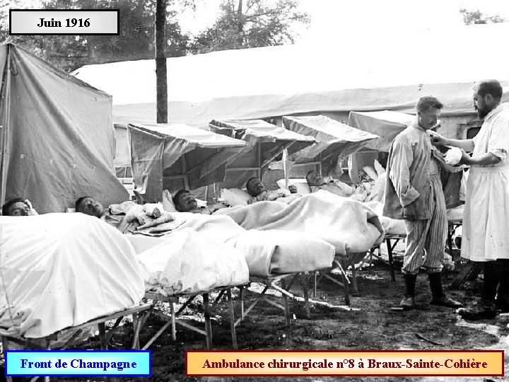 Juin 1916 Front de Champagne Ambulance chirurgicale n° 8 à Braux-Sainte-Cohière 