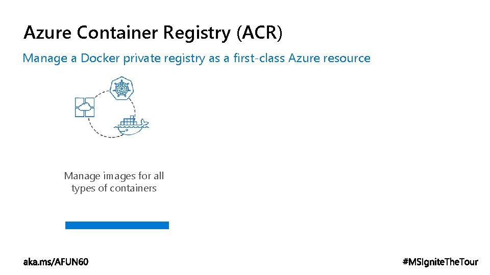 Azure Container Registry (ACR) Manage a Docker private registry as a first-class Azure resource