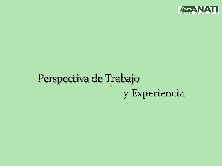 Perspectiva de Trabajo y Experiencia 