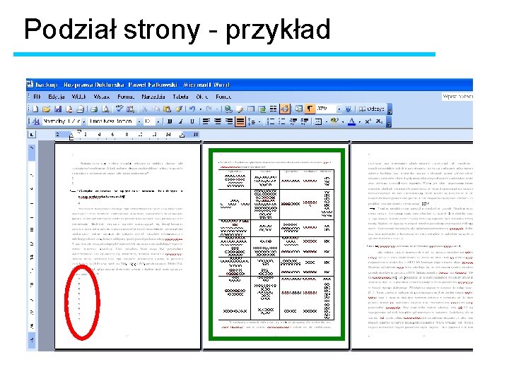 Podział strony - przykład 