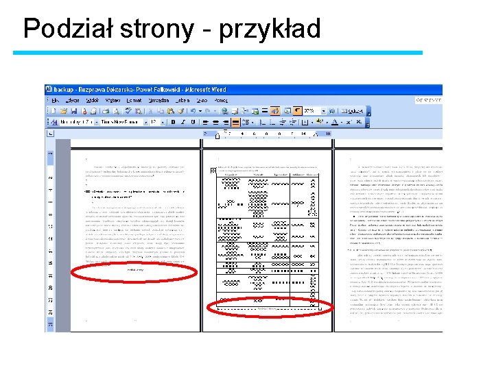 Podział strony - przykład 