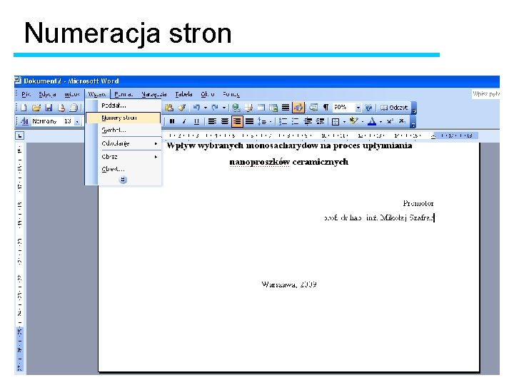 Numeracja stron 