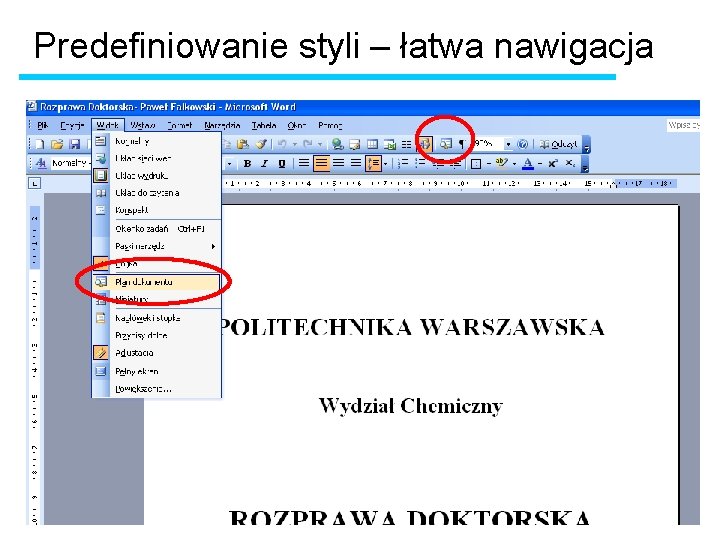 Predefiniowanie styli – łatwa nawigacja 