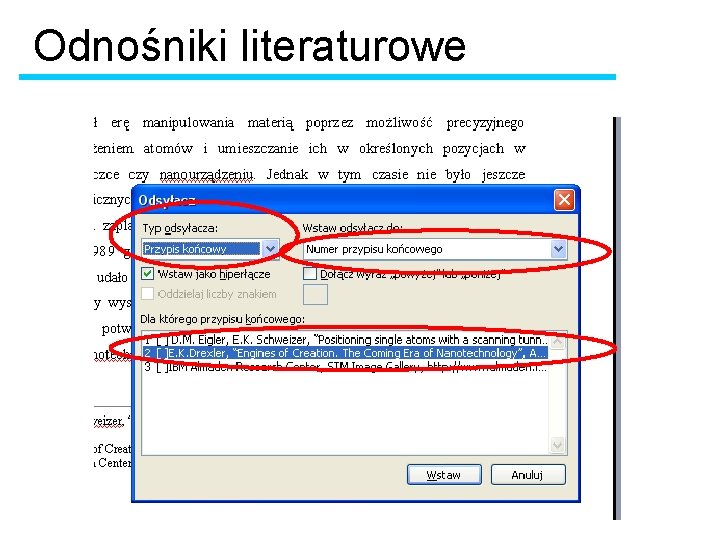 Odnośniki literaturowe 