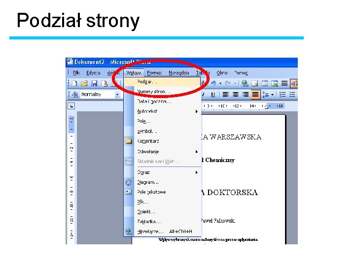 Podział strony 