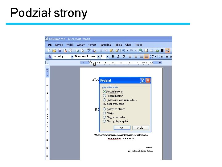 Podział strony 