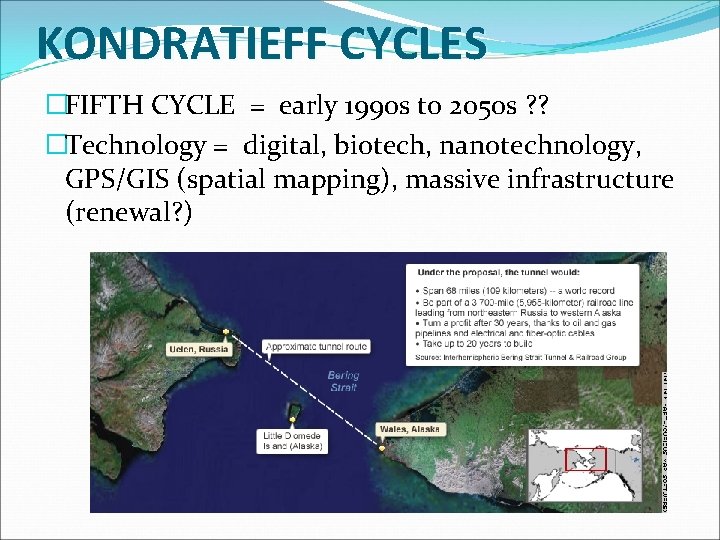 KONDRATIEFF CYCLES �FIFTH CYCLE = early 1990 s to 2050 s ? ? �Technology