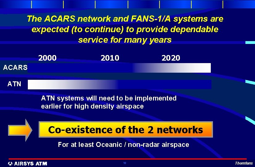 The ACARS network and FANS-1/A systems are expected (to continue) to provide dependable service