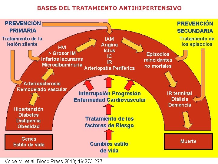 BASES DEL TRATAMIENTO ANTIHIPERTENSIVO PREVENCIÓN PRIMARIA PREVENCIÓN SECUNDARIA Tratamiento de la lesión silente IAM BASES DEL TRATAMIENTO ANTIHIPERTENSIVO PREVENCIÓN PRIMARIA PREVENCIÓN SECUNDARIA Tratamiento de la lesión silente IAM