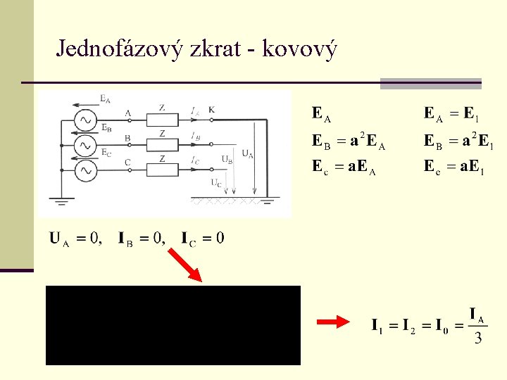 Jednofázový zkrat - kovový 