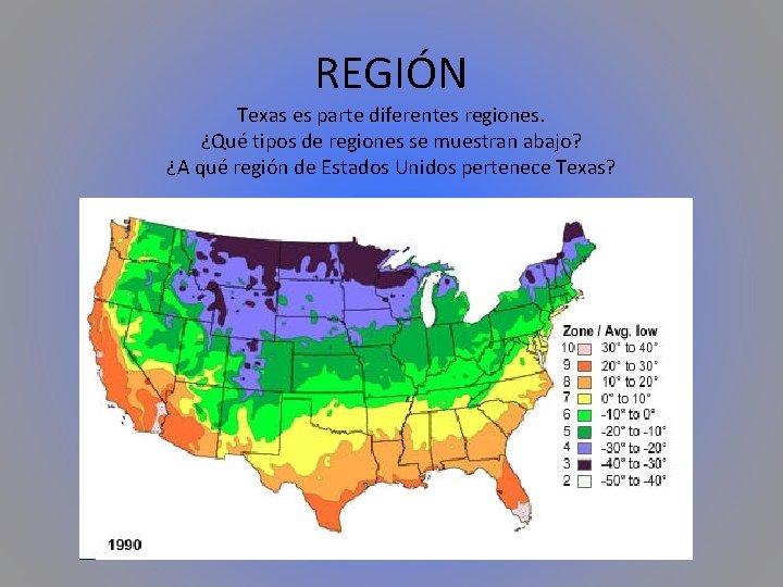 REGIÓN Texas es parte diferentes regiones. ¿Qué tipos de regiones se muestran abajo? ¿A