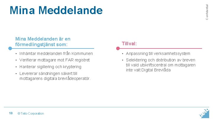 Mina Meddelanden är en förmedlingstjänst som: Tillval: • Inhämtar meddelanden från Kommunen • Anpassning Mina Meddelanden är en förmedlingstjänst som: Tillval: • Inhämtar meddelanden från Kommunen • Anpassning