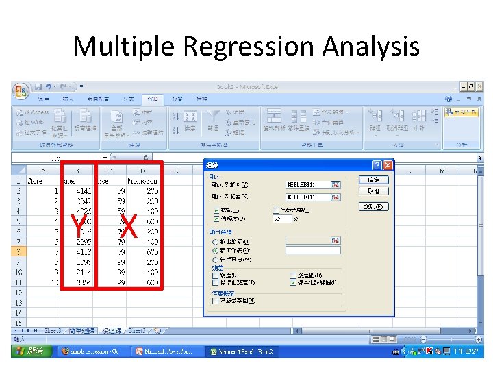 Multiple Regression Analysis Y X 