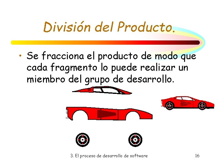 División del Producto. • Se fracciona el producto de modo que cada fragmento lo División del Producto. • Se fracciona el producto de modo que cada fragmento lo