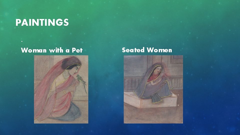 PAINTINGS. Woman with a Pet Seated Women 