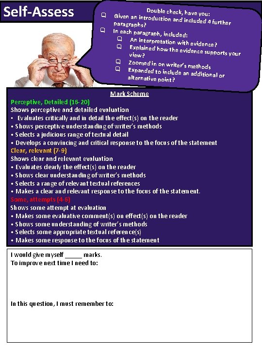 Self-Assess q q Double check, have you: Given an introductio n and included 4