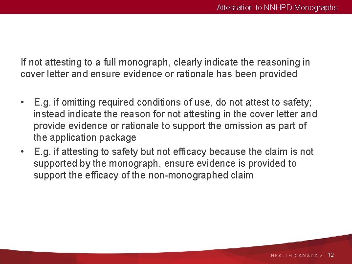 Attestation to NNHPD Monographs If not attesting to a full monograph, clearly indicate the