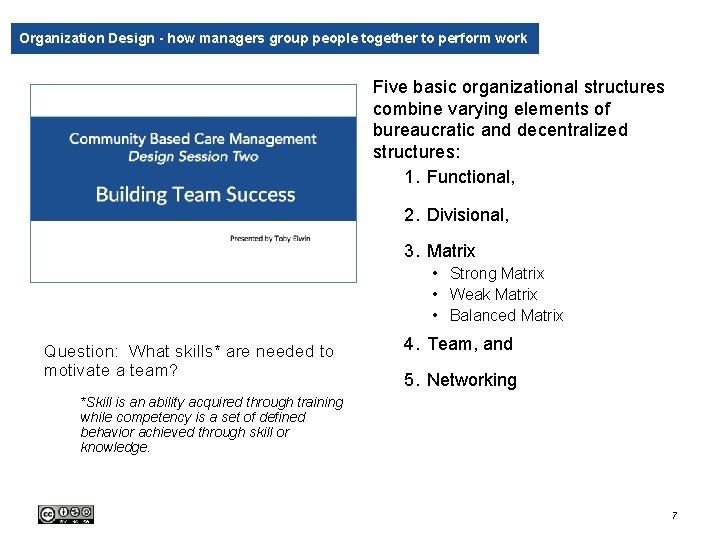 Organization Design - how managers group people together to perform work Five basic organizational Organization Design - how managers group people together to perform work Five basic organizational
