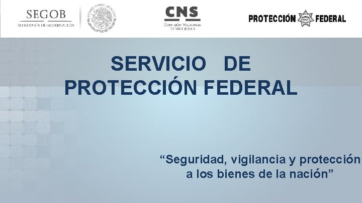 SERVICIO DE PROTECCIÓN FEDERAL “Seguridad, vigilancia y protección a los bienes de la nación”