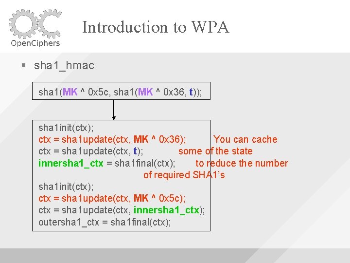 Introduction to WPA sha 1_hmac sha 1(MK ^ 0 x 5 c, sha 1(MK