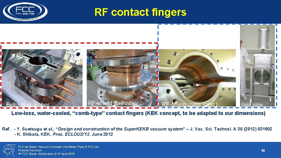 RF contact fingers Low-loss, water-cooled, “comb-type” contact fingers (KEK concept, to be adapted to RF contact fingers Low-loss, water-cooled, “comb-type” contact fingers (KEK concept, to be adapted to