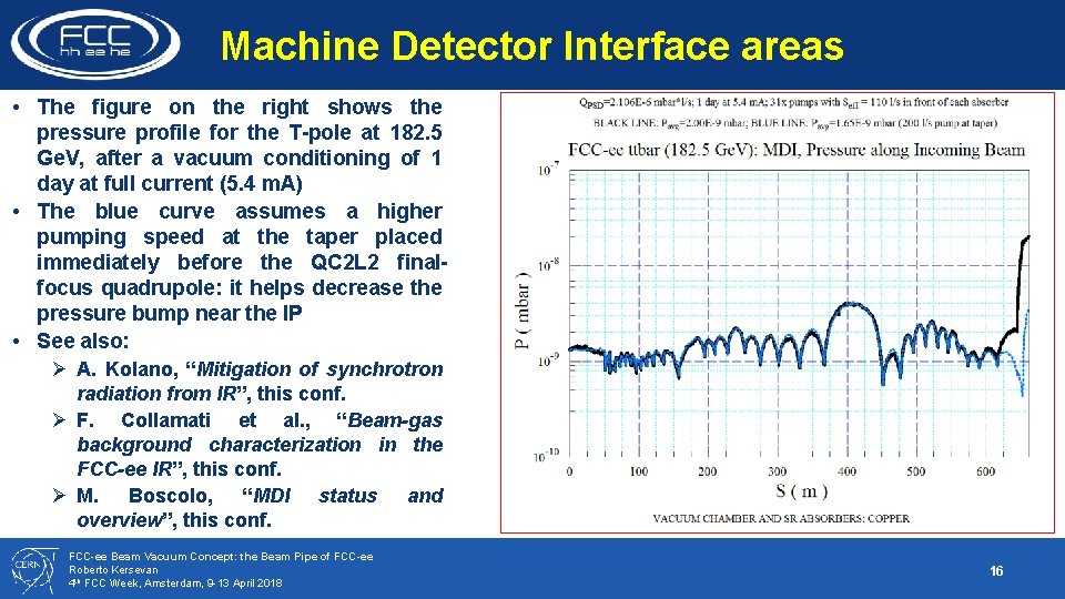 Machine Detector Interface areas • The figure on the right shows the pressure profile Machine Detector Interface areas • The figure on the right shows the pressure profile