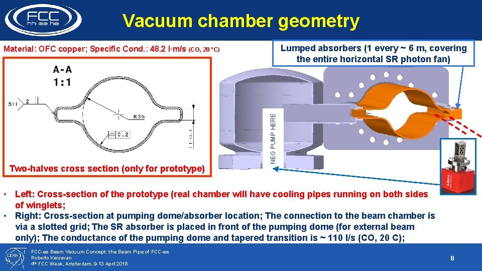 Vacuum chamber geometry Lumped absorbers (1 every ~ 6 m, covering the entire horizontal Vacuum chamber geometry Lumped absorbers (1 every ~ 6 m, covering the entire horizontal