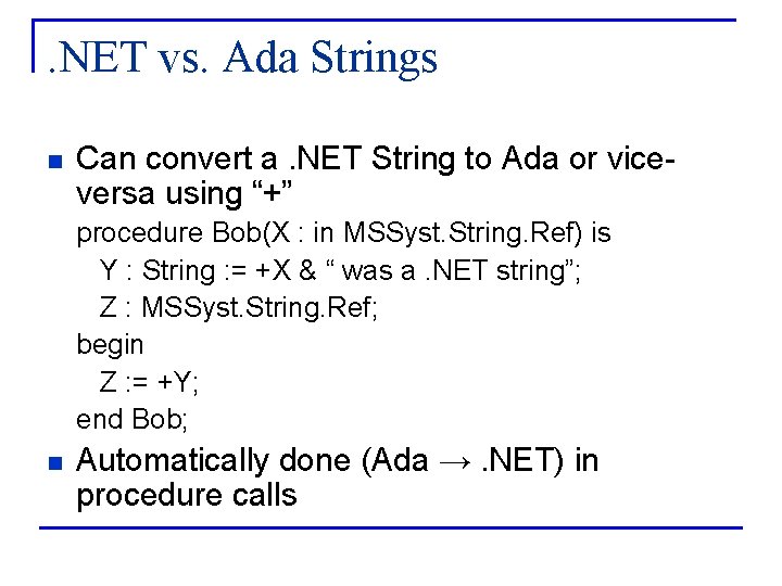 ada string