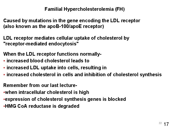 Familial Hypercholesterolemia (FH) Caused by mutations in the gene encoding the LDL receptor (also
