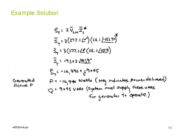 Example Solution et 332 b. Ind. ppt 11 