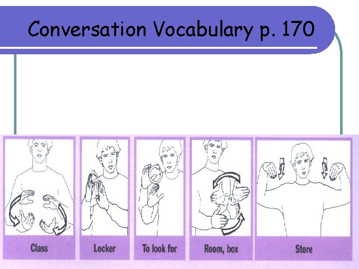 Conversation Vocabulary p. 170 