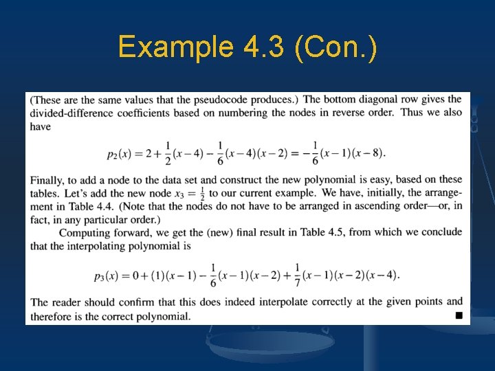 Example 4. 3 (Con. ) 